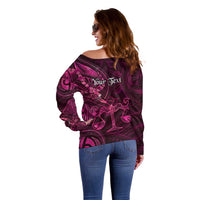 Personalised Polynesia Zodiac Libra Off Shoulder Sweater Galaxy Polynesian Pattern Chest Tattoo Style