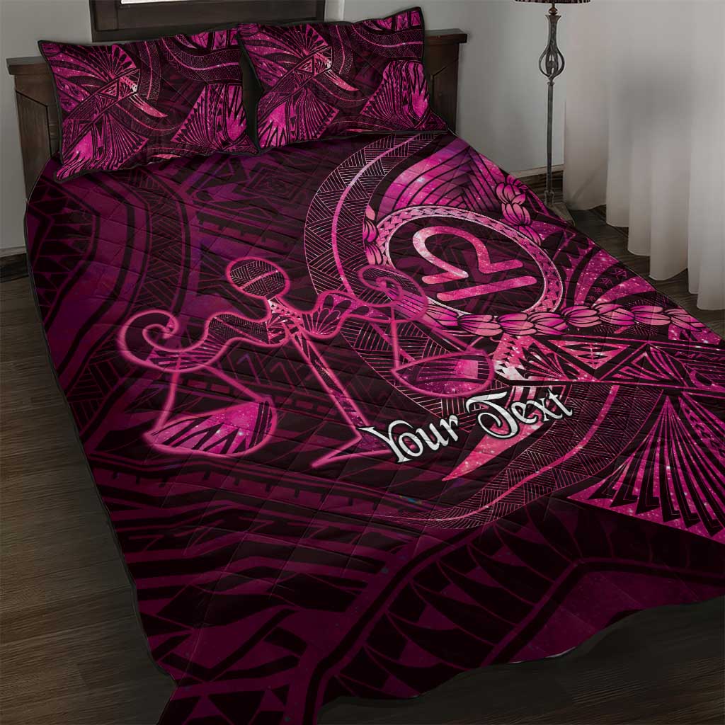 Personalised Polynesia Zodiac Libra Quilt Bed Set Galaxy Polynesian Pattern Chest Tattoo Style