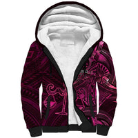 Personalised Polynesia Zodiac Libra Sherpa Hoodie Galaxy Polynesian Pattern Chest Tattoo Style