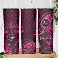 Personalised Polynesia Zodiac Libra Skinny Tumbler Galaxy Polynesian Pattern Chest Tattoo Style