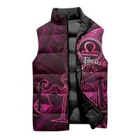 Personalised Polynesia Zodiac Libra Sleeveless Puffer Jacket Galaxy Polynesian Pattern Chest Tattoo Style