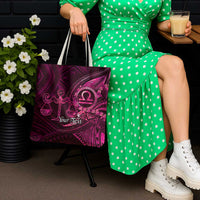 Personalised Polynesia Zodiac Libra Tote Bag Galaxy Polynesian Pattern Chest Tattoo Style