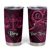 Personalised Polynesia Zodiac Libra Tumbler Cup Galaxy Polynesian Pattern Chest Tattoo Style