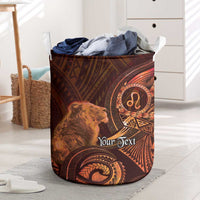 Personalised Polynesia Zodiac Leo Laundry Basket Galaxy Polynesian Pattern Chest Tattoo Style