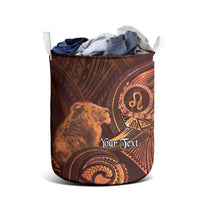 Personalised Polynesia Zodiac Leo Laundry Basket Galaxy Polynesian Pattern Chest Tattoo Style