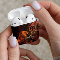 Personalised Polynesia Zodiac Leo AirPods Case Galaxy Polynesian Pattern Chest Tattoo Style
