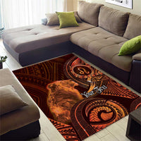 Personalised Polynesia Zodiac Leo Area Rug Galaxy Polynesian Pattern Chest Tattoo Style