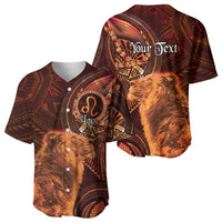 Personalised Polynesia Zodiac Leo Baseball Jersey Galaxy Polynesian Pattern Chest Tattoo Style