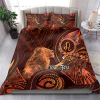Personalised Polynesia Zodiac Leo Bedding Set Galaxy Polynesian Pattern Chest Tattoo Style