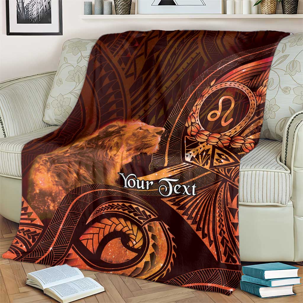 Personalised Polynesia Zodiac Leo Blanket Galaxy Polynesian Pattern Chest Tattoo Style