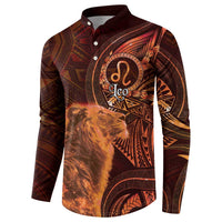 Personalised Polynesia Zodiac Leo Button Sweatshirt Galaxy Polynesian Pattern Chest Tattoo Style