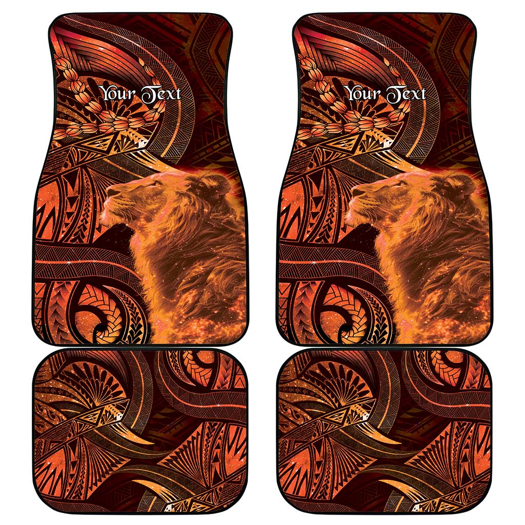 Personalised Polynesia Zodiac Leo Car Mats Galaxy Polynesian Pattern Chest Tattoo Style