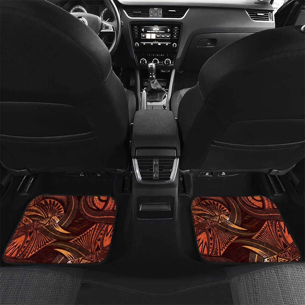 Personalised Polynesia Zodiac Leo Car Mats Galaxy Polynesian Pattern Chest Tattoo Style