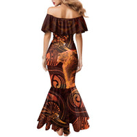 Personalised Polynesia Zodiac Leo Family Matching Mermaid Dress and Hawaiian Shirt Galaxy Polynesian Pattern Chest Tattoo Style