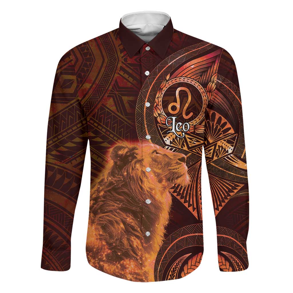 Personalised Polynesia Zodiac Leo Family Matching Off Shoulder Maxi Dress and Hawaiian Shirt Galaxy Polynesian Pattern Chest Tattoo Style