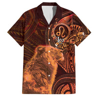 Personalised Polynesia Zodiac Leo Family Matching Off Shoulder Short Dress and Hawaiian Shirt Galaxy Polynesian Pattern Chest Tattoo Style