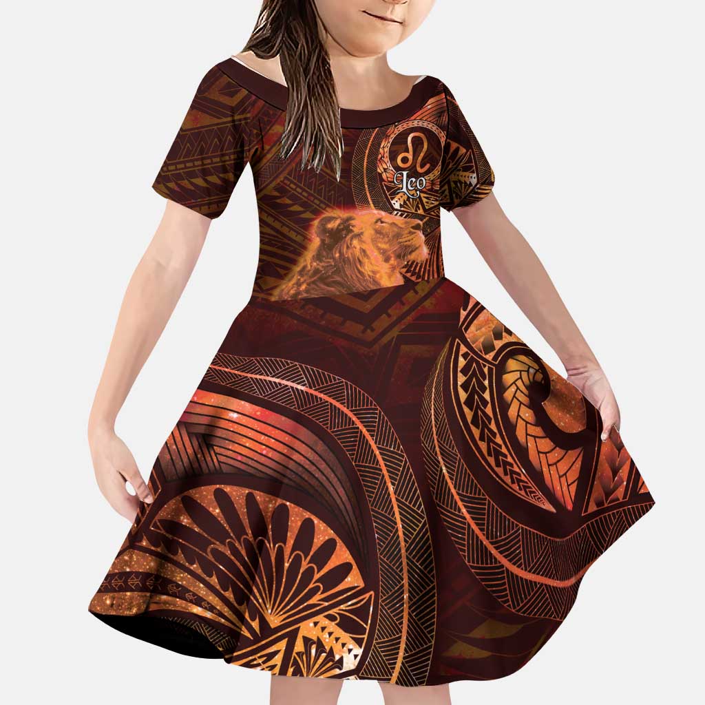 Personalised Polynesia Zodiac Leo Family Matching Summer Maxi Dress and Hawaiian Shirt Galaxy Polynesian Pattern Chest Tattoo Style