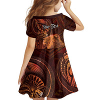 Personalised Polynesia Zodiac Leo Family Matching Summer Maxi Dress and Hawaiian Shirt Galaxy Polynesian Pattern Chest Tattoo Style