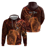 Personalised Polynesia Zodiac Leo Hoodie Galaxy Polynesian Pattern Chest Tattoo Style