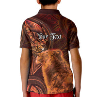Personalised Polynesia Zodiac Leo Kid Polo Shirt Galaxy Polynesian Pattern Chest Tattoo Style