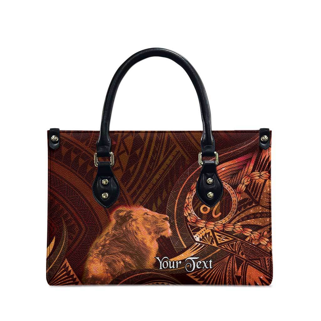 Personalised Polynesia Zodiac Leo Leather Bag Galaxy Polynesian Pattern Chest Tattoo Style