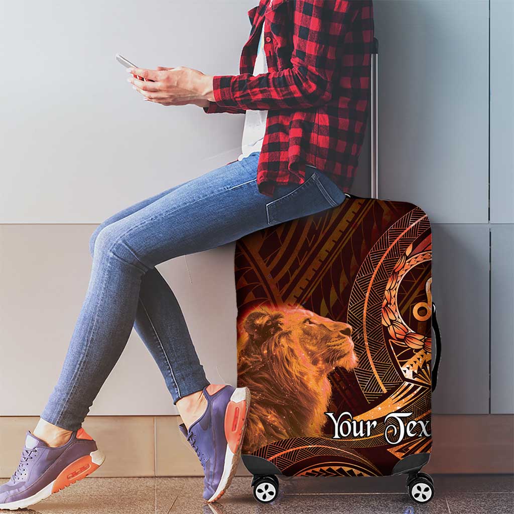 Personalised Polynesia Zodiac Leo Luggage Cover Galaxy Polynesian Pattern Chest Tattoo Style