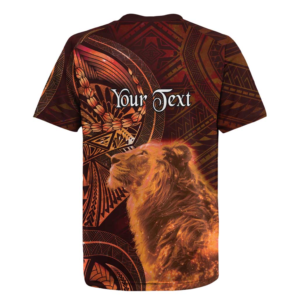 Personalised Polynesia Zodiac Leo Rugby Jersey Galaxy Polynesian Pattern Chest Tattoo Style