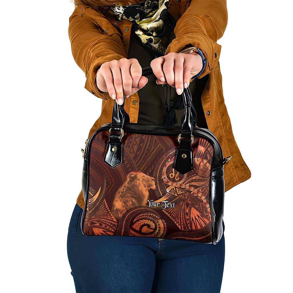 Personalised Polynesia Zodiac Leo Shoulder Handbag Galaxy Polynesian Pattern Chest Tattoo Style