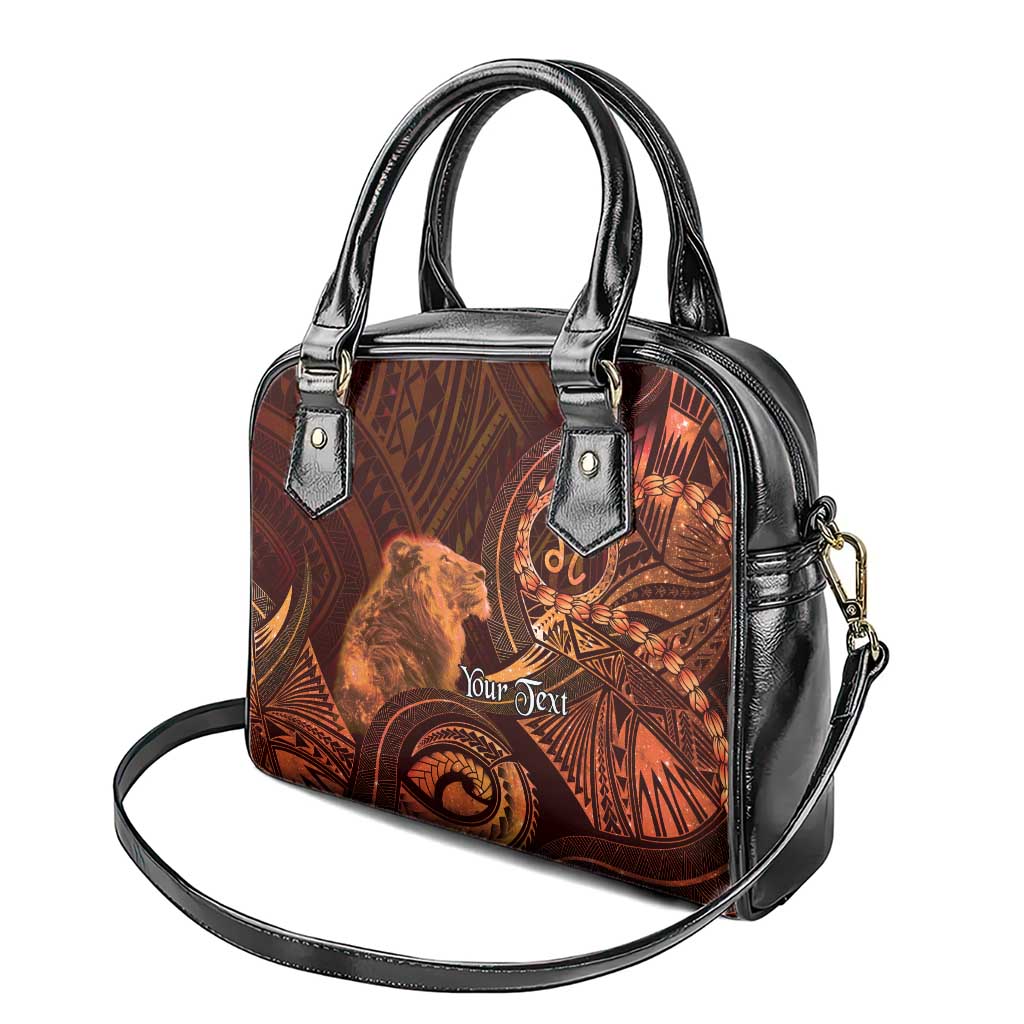 Personalised Polynesia Zodiac Leo Shoulder Handbag Galaxy Polynesian Pattern Chest Tattoo Style