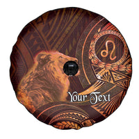 Personalised Polynesia Zodiac Leo Spare Tire Cover Galaxy Polynesian Pattern Chest Tattoo Style