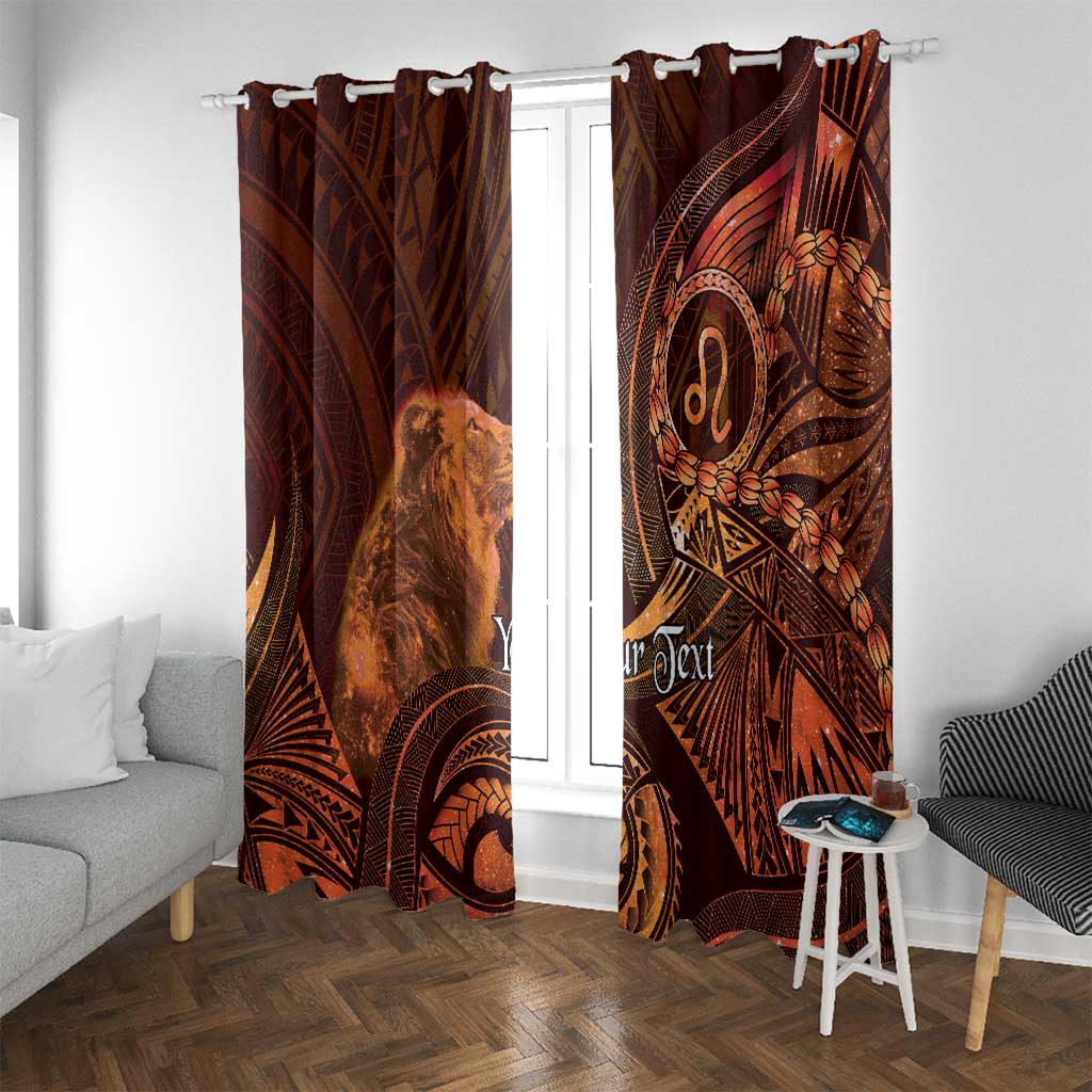 Personalised Polynesia Zodiac Leo Window Curtain Galaxy Polynesian Pattern Chest Tattoo Style