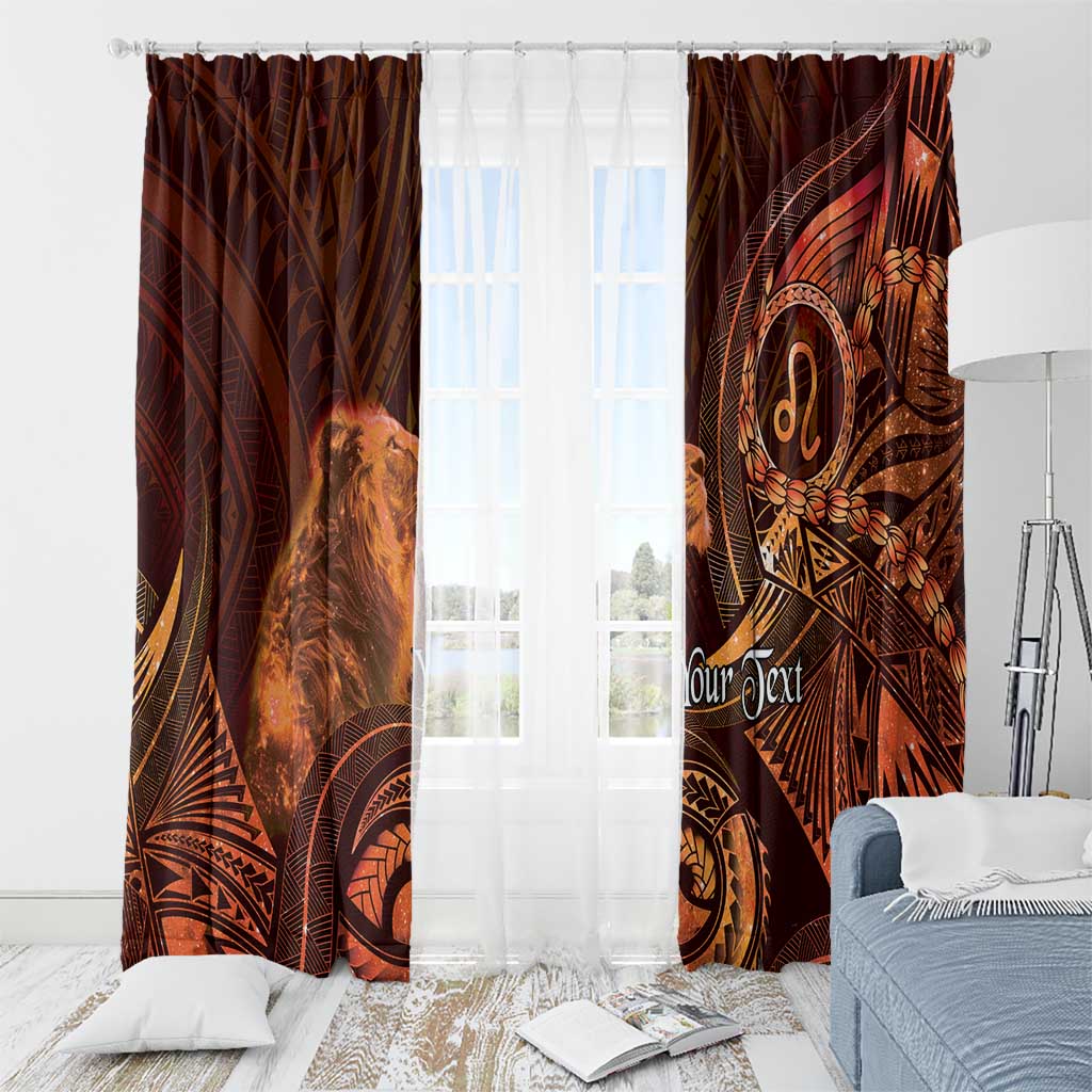 Personalised Polynesia Zodiac Leo Window Curtain Galaxy Polynesian Pattern Chest Tattoo Style
