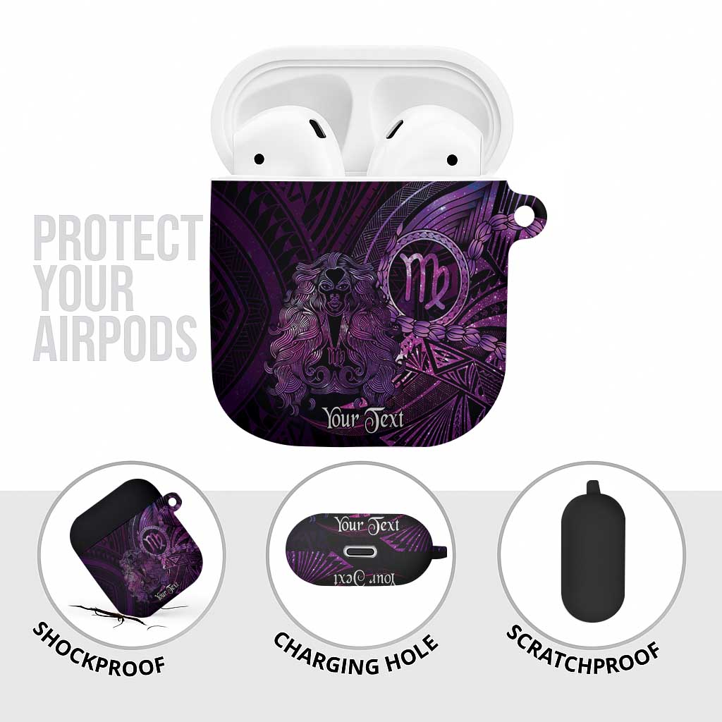 Personalised Polynesia Zodiac Virgo AirPods Case Galaxy Polynesian Pattern Chest Tattoo Style