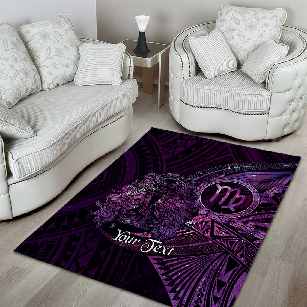 Personalised Polynesia Zodiac Virgo Area Rug Galaxy Polynesian Pattern Chest Tattoo Style