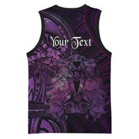 Personalised Polynesia Zodiac Virgo Basketball Jersey Galaxy Polynesian Pattern Chest Tattoo Style
