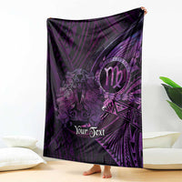 Personalised Polynesia Zodiac Virgo Blanket Galaxy Polynesian Pattern Chest Tattoo Style