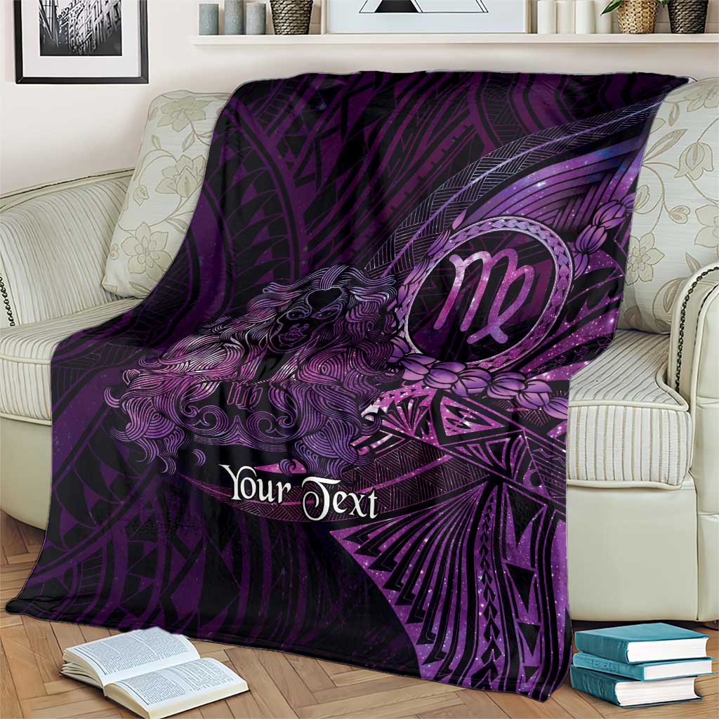 Personalised Polynesia Zodiac Virgo Blanket Galaxy Polynesian Pattern Chest Tattoo Style