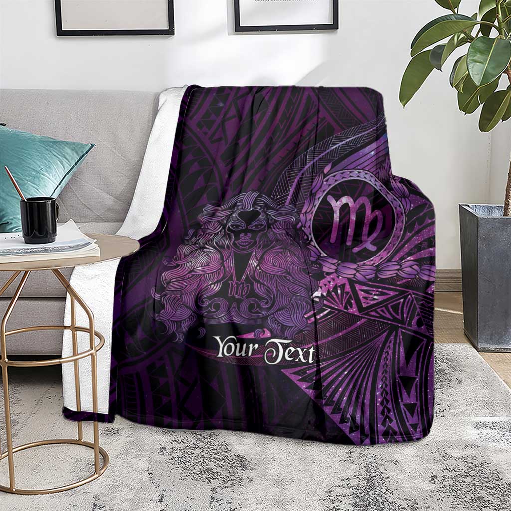 Personalised Polynesia Zodiac Virgo Blanket Galaxy Polynesian Pattern Chest Tattoo Style