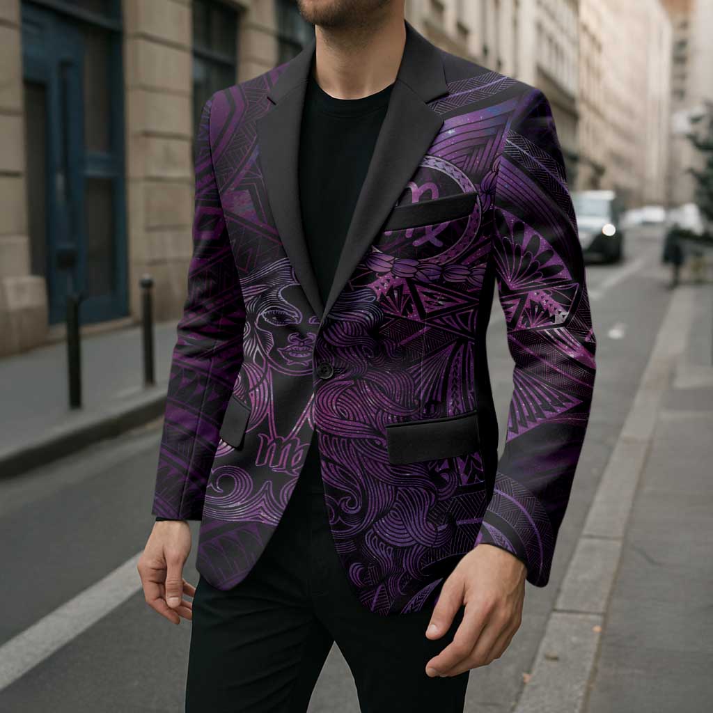 Personalised Polynesia Zodiac Virgo Blazer Galaxy Polynesian Pattern Chest Tattoo Style