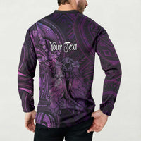 Personalised Polynesia Zodiac Virgo Button Sweatshirt Galaxy Polynesian Pattern Chest Tattoo Style