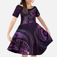 Personalised Polynesia Zodiac Virgo Family Matching Mermaid Dress and Hawaiian Shirt Galaxy Polynesian Pattern Chest Tattoo Style