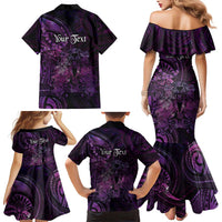 Personalised Polynesia Zodiac Virgo Family Matching Mermaid Dress and Hawaiian Shirt Galaxy Polynesian Pattern Chest Tattoo Style