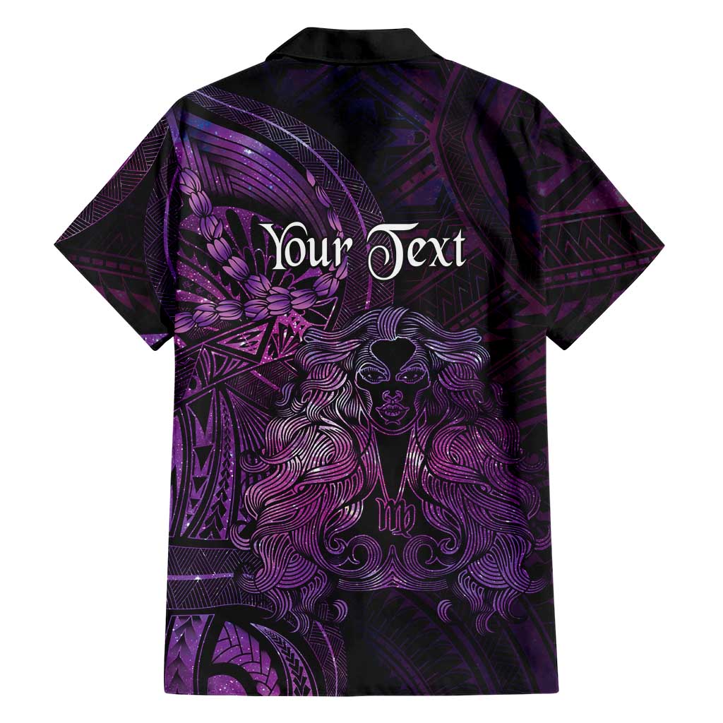 Personalised Polynesia Zodiac Virgo Family Matching Mermaid Dress and Hawaiian Shirt Galaxy Polynesian Pattern Chest Tattoo Style