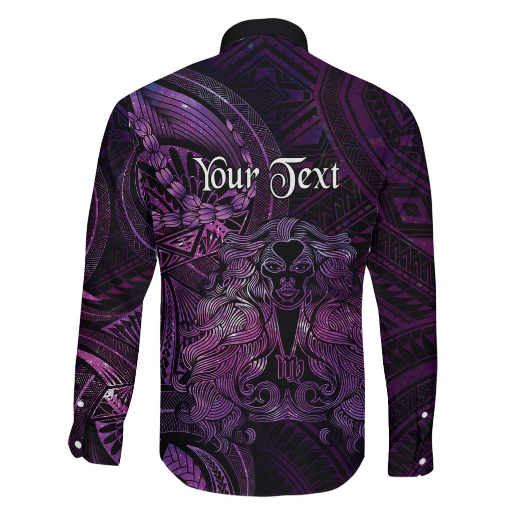 Personalised Polynesia Zodiac Virgo Family Matching Mermaid Dress and Hawaiian Shirt Galaxy Polynesian Pattern Chest Tattoo Style