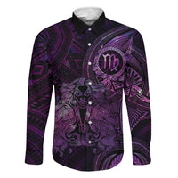 Personalised Polynesia Zodiac Virgo Family Matching Off Shoulder Short Dress and Hawaiian Shirt Galaxy Polynesian Pattern Chest Tattoo Style