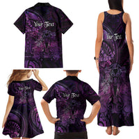 Personalised Polynesia Zodiac Virgo Family Matching Tank Maxi Dress and Hawaiian Shirt Galaxy Polynesian Pattern Chest Tattoo Style