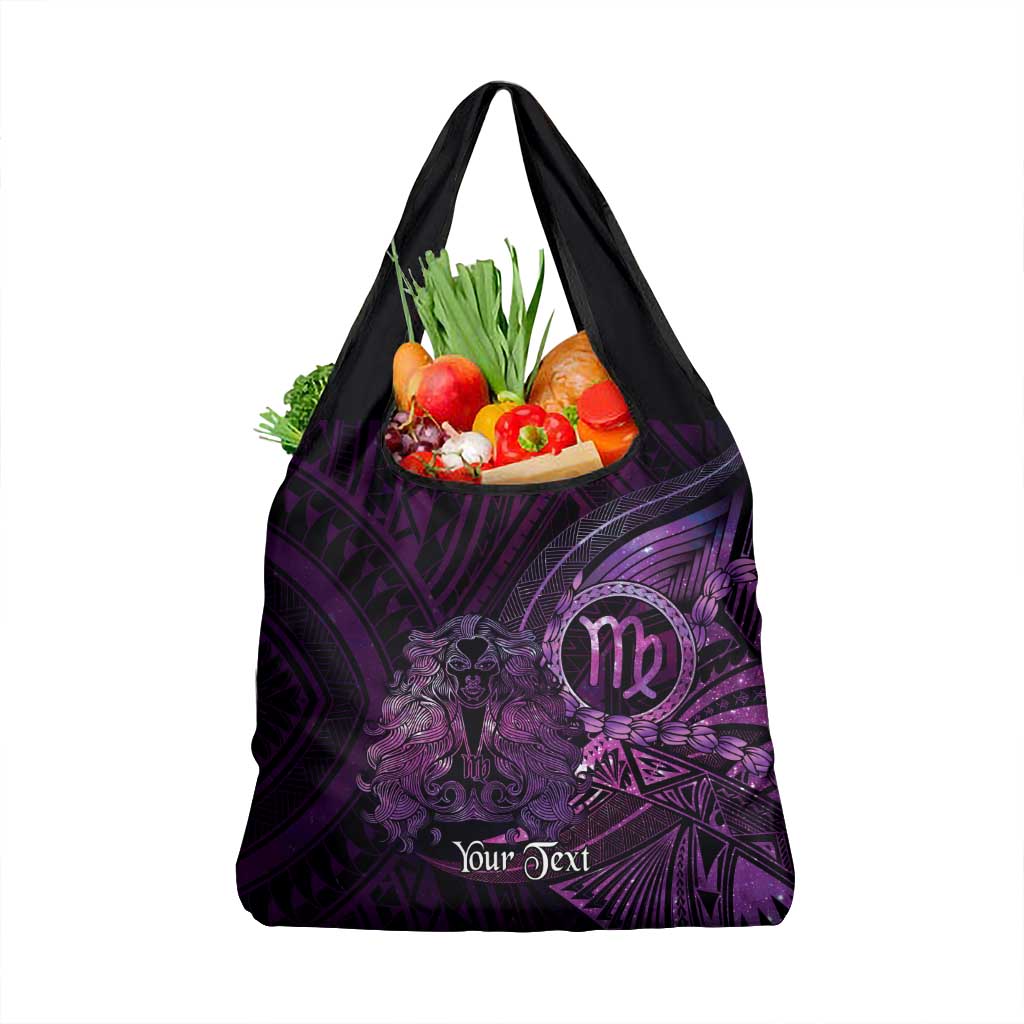 Personalised Polynesia Zodiac Virgo Grocery Bag Galaxy Polynesian Pattern Chest Tattoo Style