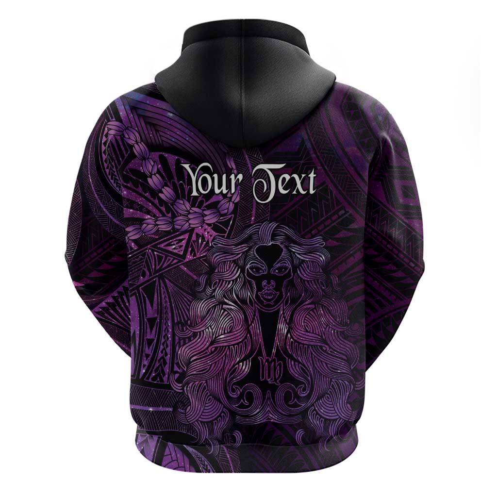 Personalised Polynesia Zodiac Virgo Hoodie Galaxy Polynesian Pattern Chest Tattoo Style