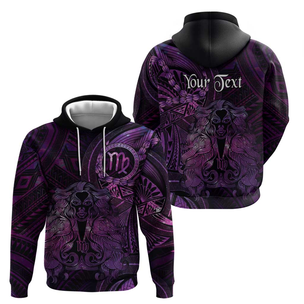 Personalised Polynesia Zodiac Virgo Hoodie Galaxy Polynesian Pattern Chest Tattoo Style