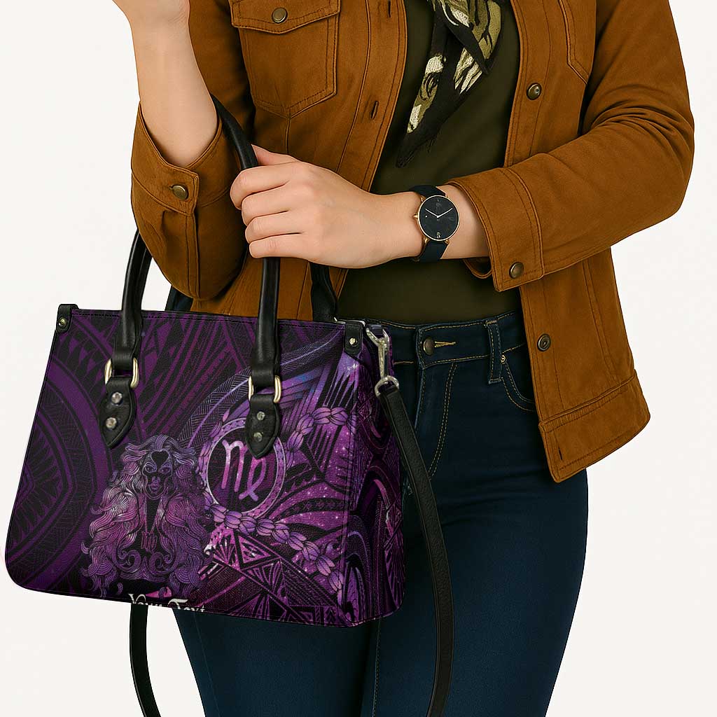 Personalised Polynesia Zodiac Virgo Leather Bag Galaxy Polynesian Pattern Chest Tattoo Style